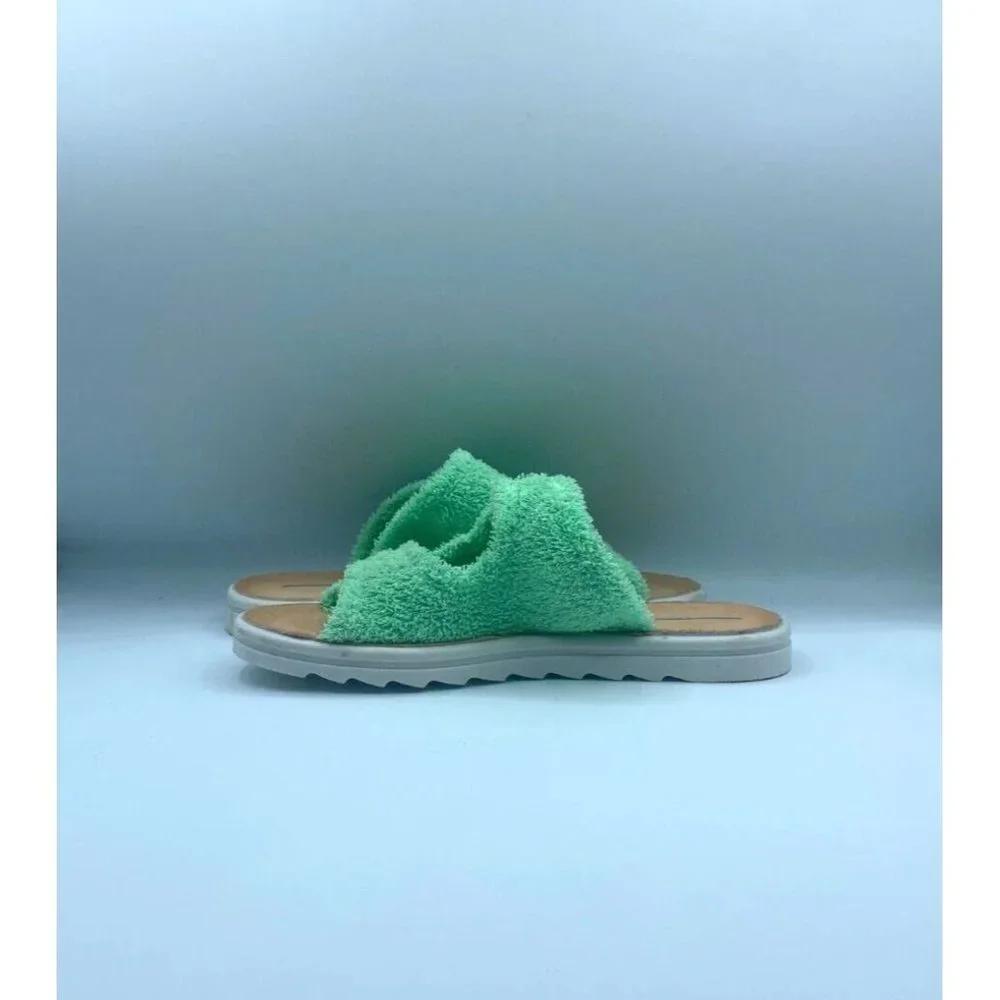 INTENTIONALLY Blank Blink Terry Top Neon Lime Sandal US 8.5/9 EU39 NWOB Scuffed - Picture 9 of 9
